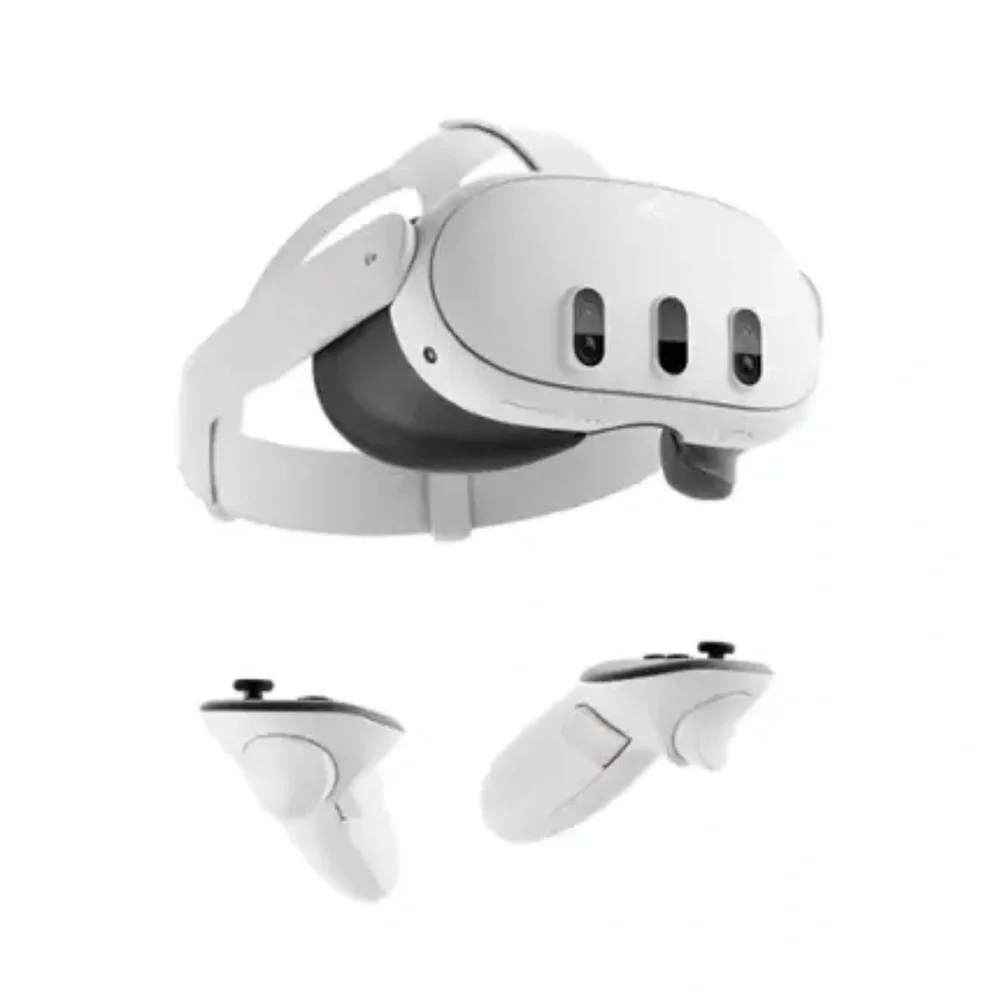 Standalone White VR Headset with Ergonomic Design and Controllers